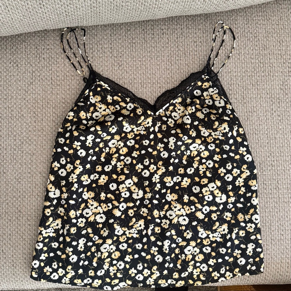 Floral Black and White Lace Top